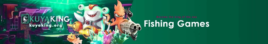 KUYAKING fishing games lobby with colorful underwater themes and easy game navigation